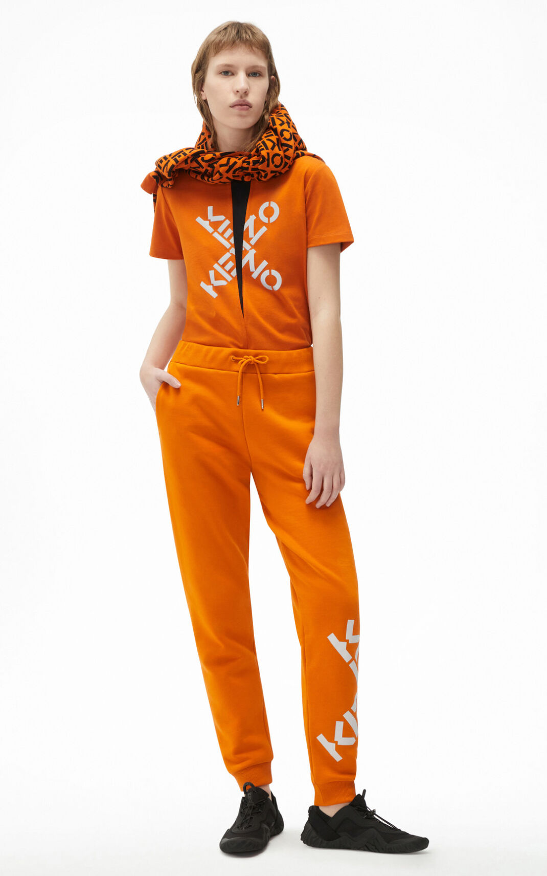 Kenzo Sport Big X Ženska Spodnji Deli Trenirk Globoko Oranžna SI-6326364